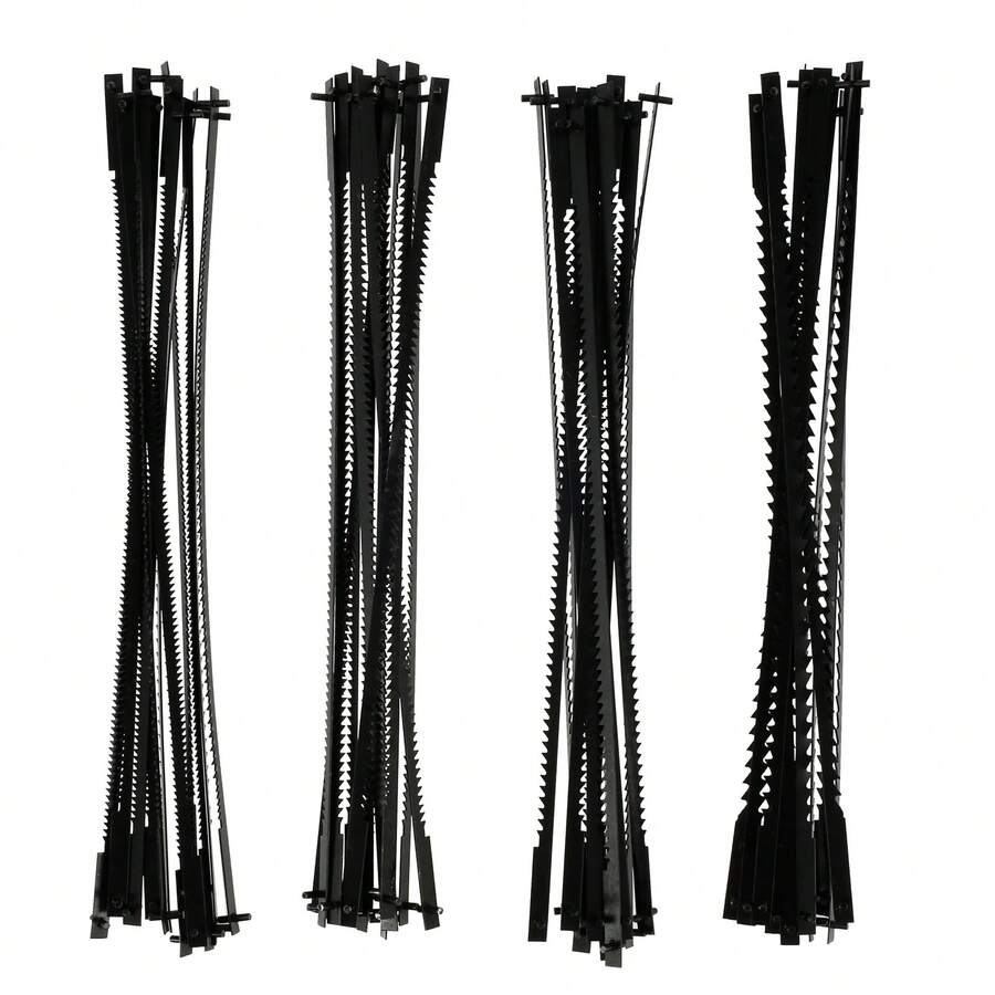 48pcs Scroll Saw Blade Set,5 Inch Pin End Scroll Saw Blades SK5 Carbon Steel Coping Saw Blade Jig Saw Blades Woodworking Tool For Wood Metal Plastic Cutting - Black - View 1