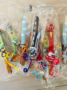 50pcs Rectangular Transparent Candy Bag + Golden Tie Wire, Lollipop Cookie Clear Baking Bag Gifts Bag Wedding Birthday Party Favors Packing Bag School Supplies Food Bag Food Box Suitable For Candy Chocolate Cookies Etc. - Clear - View 5
