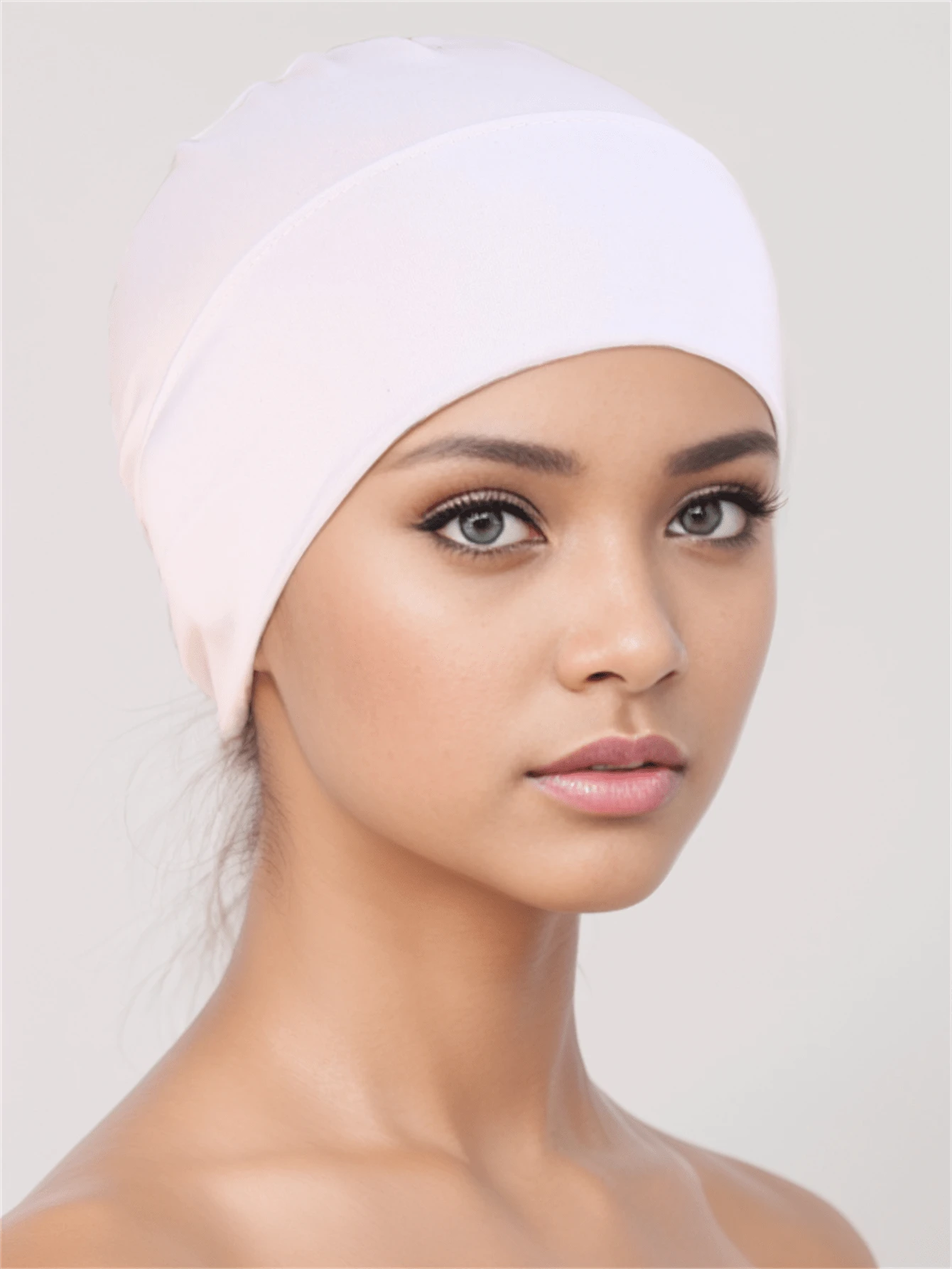 1pc Women Casual Simple Solid Hat Daily Leisure Bonnet Hair Bonnet Turban - White - View 1