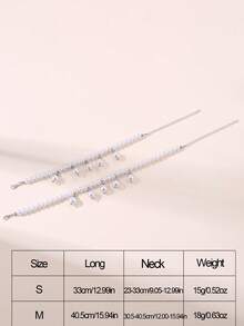 1 chiếc vòng cổ trang trí ngọc trai dễ thương cho thú cưng, phù hợp cho thú cưng cỡ nhỏ/trung bình - trắng - Xem 2