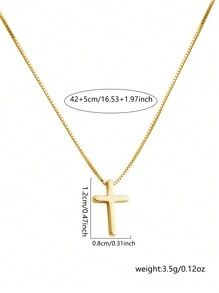 Tkool 1入組時尚十字吊墜項鍊適用於女士日常裝飾