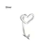1PC Heart Nose Ring Stainless Steel Nose Piercing Body Jewelry Simply Style Daily Decoration - Heart - View 9
