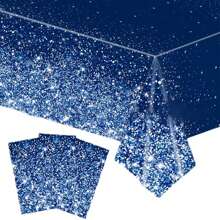 A Set Of 3 Gradient Tablecloth With Glitter Sparkle For Party/Wedding/Birthday Decorations And Dining - Multicolor - View 10