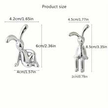 Silvery Bunny Rabbit Figurines Tabletop Desktop Ornament Craft Gifts For Home Decor Room Decor Garden Decor Holiday Gifts