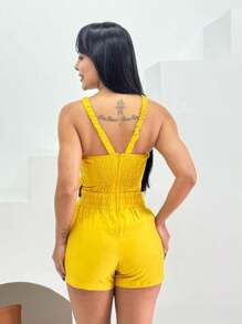 Women Jumpsuits - Mustard Yellow - View 3