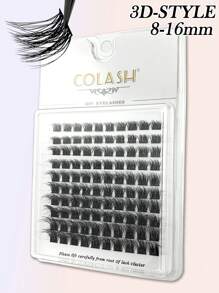200pcs Cluster Eyelashes, 60d 0.07d 8-16mm Large Curled Cluster Eyelashes, Individual False Eyelashes, Suitable For Diy Eyelash Extension, Long & Thick, Natural Appearance - D - View 9
