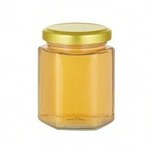 96ml/7oz Jam Jars With Lids Pack Of 24 Hexagonal Jam Jars Glass Honey Jars Pickles Chutneys Storage With Screw Gold Lids - Clear - View 5