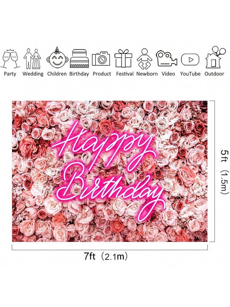 Striscione Di Buon 25 Compleanno Con Sfondo - Decorazioni Per Feste Di Compleanno Per Donne O Uomini Oro Rosa 4 X 6 Piedi~p113990634