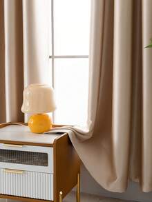 1 Pieza Cortina De Ventana Con Total Oscuridad Y Fácil Instalación, Múltiples Tamaños Disponibles - Beis - Ver 5