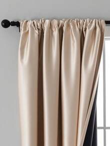 1 Pieza Cortina De Ventana Con Total Oscuridad Y Fácil Instalación, Múltiples Tamaños Disponibles - Beis - Ver 6