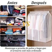 Fundas para ropa, bolsa, organizador, almacenamiento - Blanco - Ver 4