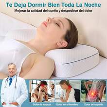 Almohada Cervical de Memory Foam Almohadas Matrimonial Almohada Ortopedica y Antiarrugas Almohada Cervical Suave y Cómoda - Blanco - Ver 6