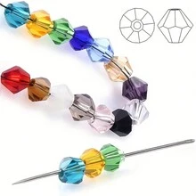 500Pcs Austra Crystal Bicone Beads For Bracelets Jewelry Making Faceted Briolette Crystal Glass Loose Spacer Beads - Multicolor - View 3