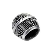Microphone Grill Ball Head With Inner Foam Mic Grille Cover Replacement ForSM58 Wireless Microphone - Silver - View 3