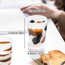 1入組卡通貓爪霧面玻璃杯，採用耐熱玻璃材料製造，安全耐用，適合裝咖啡，可樂，果汁，牛奶，濃縮咖啡，拿鐵，純淨水，冷熱飲料等。 - 黑色 - 查看 10