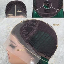 13x4 Synthetic Lace Front Wigs 26 Inches Long Silky Straight Ombre Green Color Heat Resistant Fiber Frontal Lace Replacement Wigs Dark Roots Ready To Wear Pre Plucked Baby Hair Natural Hairline Free Part Glueless Wigs For Women Girls Party Vacation Makeup Use Daily Wear - màu xanh lá - Xem 8