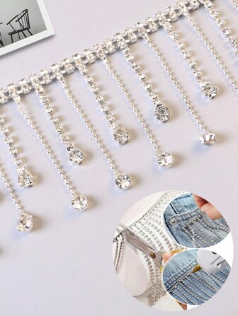 DIY手工水钻链、流苏链、肚皮舞腰链/腰带、舞台服装装饰、服装配饰 / 长度：30-182.88cm / 宽度：5-5.5cm