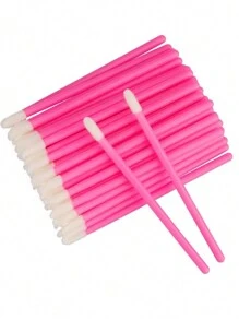 50 Stücke farbige Einweg Lippenstift und Wimpern-Microswabs in Blau, Schwarz, Pink und Grün. Schminkpinsel für Wimpern und Lippenstift für Verlängerungen sowie Make-up Werkzeuge für die Schönheit