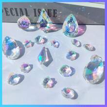 200入組成人DIY T-太陽掛飾套件，包括水晶棱鏡吊墜，串珠線，鏈子，掛勾，適用於窗戶、花園、派對、節日裝飾的彩虹製造者 - diy銀色 - 查看 4