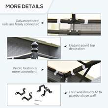 Outsunny 10' X 13' Outdoor Pergola Gazebo, Canopy W/ Drain Holes, Gray - 白色 - 查看 5