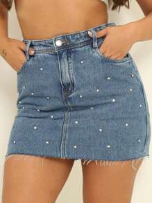 Women Denim Skirts - Rửa tối - Xem 2