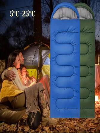 1pc Envelope Style Thickened Adults Sleeping Bag For Autumn And Winter, Portable And Suitable For Camping, Hiking, Long-Distance Travel And Car Use, All Seasons Including Winter, Comes With A Storage Bag