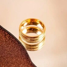 1 Pièce Bague En Acier Inoxydable À Rayures Simples Et Élégantes Pour Femmes, Convient Pour Mariage, Vacances Et Usage Quotidien