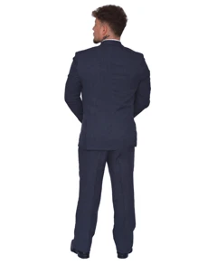 Italian Executive Slim Suit Microfiber Luxury Blend - Dark Grey - View 3