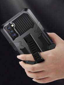 男士 iPhone 手机壳 1 件先锋战士盔甲设计防滑防摔防震商务挂绳支撑手机壳，适用于三星 Galaxy S21plus Note20uiter A13 Iphone11 12 13 14 15promax