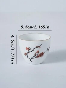 1入組北歐風格復古梅花陶瓷茶杯，ins風格茶杯，家庭飲用杯，創意收藏酒杯，節日禮物，生日祝福 - 彩色 - 查看 3