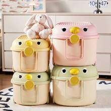 1pc Cute Cartoon Children Toy Storage Box With Wheels, Multi-Functional And Movable, Creative Storage Box For Building Blocks And Other Things, Small Treasure In Lovely Room - Toy Storage (35*35cm) - View 5