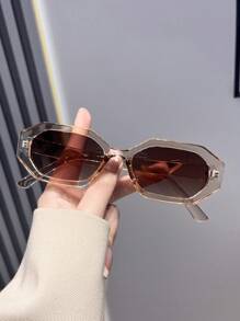 1 件/2 件女士复古几何椭圆形框架休闲太阳镜，适合日常、派对、街头、海滩、防紫外线 - 彩色 - 查看 6