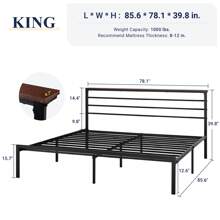 Allewie Modern Bed Frame With 4.7" Headboard Shelf, Heavy-Duty Platform Bed Frame, No Box Spring Needed, Black Shelf/ Brwon Shelf * Bed Frame Queen Queen Bed Frame Bed Frame Full Full Size Bed Frame King Size Bed Frame Twin Bed Frame Room Decor Home Decor Christmas Decor Bedroom Decor Valentine Day Decor Storage Living Room Decor Furniture House Decor - màu nâu - Xem 8