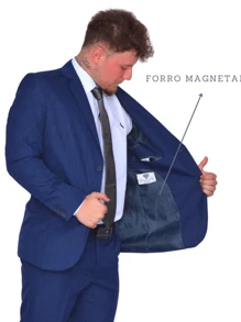 Italian Executive Slim Suit Microfiber Luxury Blend - Màu xanh hải quân - Xem 2