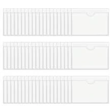 Porta etichette autoadesive da 60 pezzi con tasche per carte, porta etichette trasparente per libreria con parte superiore aperta per schede - Multicolore - Visualizzare 1