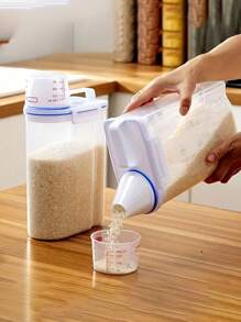 1 pezzo Contenitore da Conservazione, 2,5 litri con coperchio, uso domestico, barattolo sigillato antinsetti e antipolvere, contenitore portatile per alimenti a tenuta stagna, adatto per cereali, noci, farina e riso. Organizzazione e conservazione in cucina. Accessori per la cucina