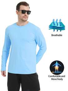2 Packs Men's UPF 50+ Rash Guard Swim Surf Fishing Shirts, Long Sleeves UV Sun Protection Shirts For Men - Multicolor - View 3