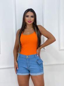 Women Denim Shorts - Rửa nhẹ - Xem 1