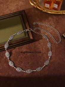 女士波西米亚西部风复古金属雕刻细节腰链，适合万圣节、夏季、秋季、上学季等场合。 - 女士復古腰鏈 - 查看 8