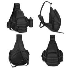 Tactical Chest Sling Backpack Large Molle Shoulder Bag Water Resistant Cross Body Assault Rucksack IPad Case For Hiking Camping Trekking