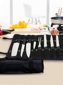 1pc Knife Storage Bag Portable Storage Bag, Canvas-Free Outdoor Portable Reel Picnic Bag Chef Knife Kit Chef Knife Kit Picnic Bag Knife Storage Bag, Large Capacity Roll Portable Storage Bag Chef Kit Oriental And Western Food Chef Knife Storage Bag Waterproof Storage Bag Multifunctional Knife And Fork Storage Bag Portable Storage Bag, Camping Props Storage Bag