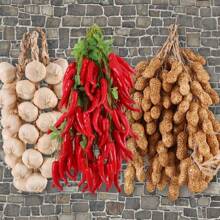 1pc Artificial Fake Decorative Fruit Lifelike Foam Dish Onion Garlic Corn Red Pepper Kitchen Decoration For Chinese Style