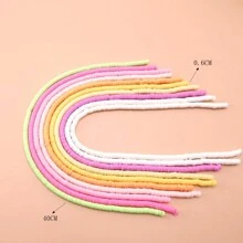 10股/套隨機色時尚聚合物粘土多顏色DIY珠子適合女士DIY首飾製作 - 彩色 - 查看 5