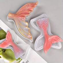 1pc Mermaid Tail Silicone Mold, Candle Mold, Soap Mold, Resin Molds, DIY Soft Pottery Clay Drop Glue Decorative Mold, Hand Decorative Art Tools - White - View 7