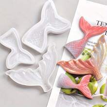 1pc Mermaid Tail Silicone Mold, Candle Mold, Soap Mold, Resin Molds, DIY Soft Pottery Clay Drop Glue Decorative Mold, Hand Decorative Art Tools - White - View 6