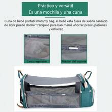 Mochila multifuncional de gran capacidad para maternidad y bebé,navidad - Verde - Ver 11