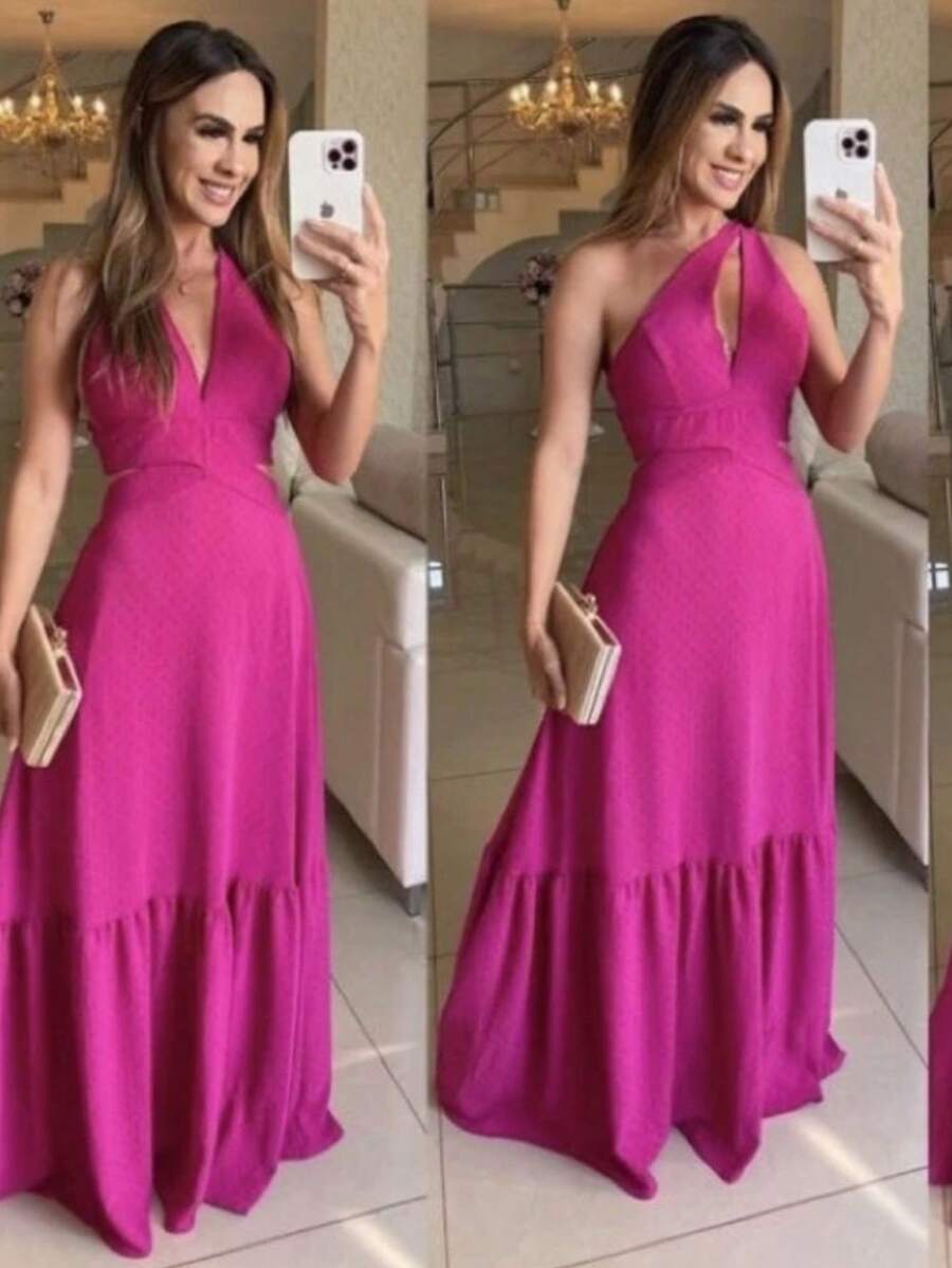 Women Dresses - 玫紅色 - 查看 1