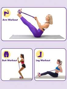 1pc Multi-Functional Tension Rope, 4 Tubes Elastic Yoga Pedal Puller Resistance Band, Natural Latex Fitness Equipment, Suitable For Abdomen/Waist/Arm/Leg Stretching Weight Loss Training Gym Accessories, Sport, Gym, Home Exercise, Sport Accessories, Gym Accessories, CrossFit Accessories