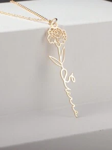 定制垂直生日花名字项链，现代母亲节礼物，情人节礼物，周年纪念礼物，毕业礼物，圣诞礼物，家庭高端礼物，送给朋友和同学 向日葵 时尚，秋季时尚，简约，简单，休闲，老钱，可爱定制，个性化，独特 送给女朋友，妈妈，家人，朋友，女儿 周年纪念日、情人节、母亲节、生日、毕业典礼、日常穿着、婚礼、舞会的理想礼物