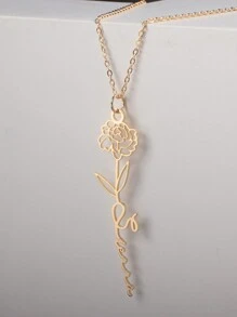 定制垂直生日花名字项链，现代母亲节礼物，情人节礼物，周年纪念礼物，毕业礼物，圣诞礼物，家庭高端礼物，送给朋友和同学 向日葵 时尚，秋季时尚，简约，简单，休闲，老钱，可爱定制，个性化，独特 送给女朋友，妈妈，家人，朋友，女儿 周年纪念日、情人节、母亲节、生日、毕业典礼、日常穿着、婚礼、舞会的理想礼物